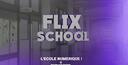 Discovery splash banner for Flix School Discord server