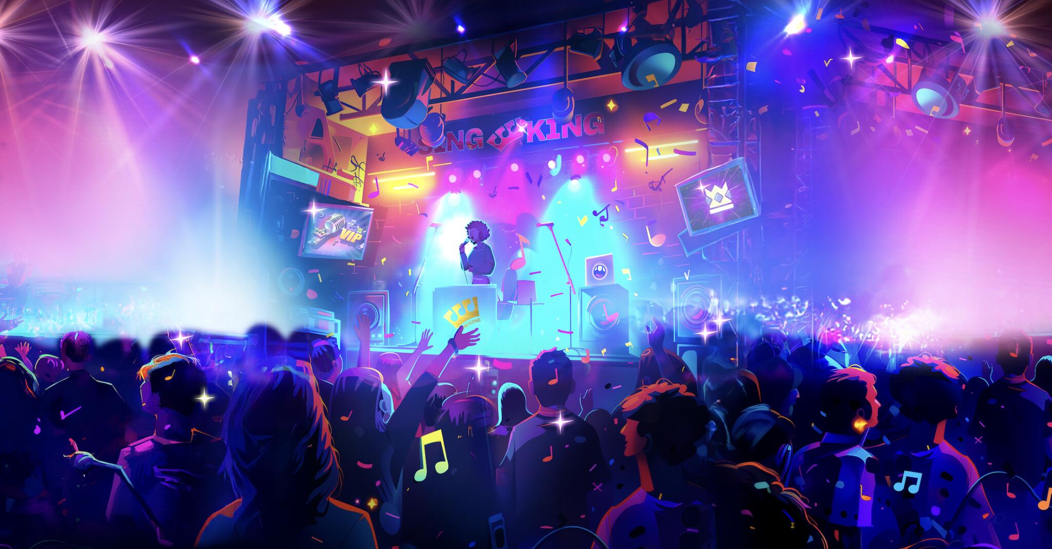 Discovery splash banner for Sing King Karaoke Discord server