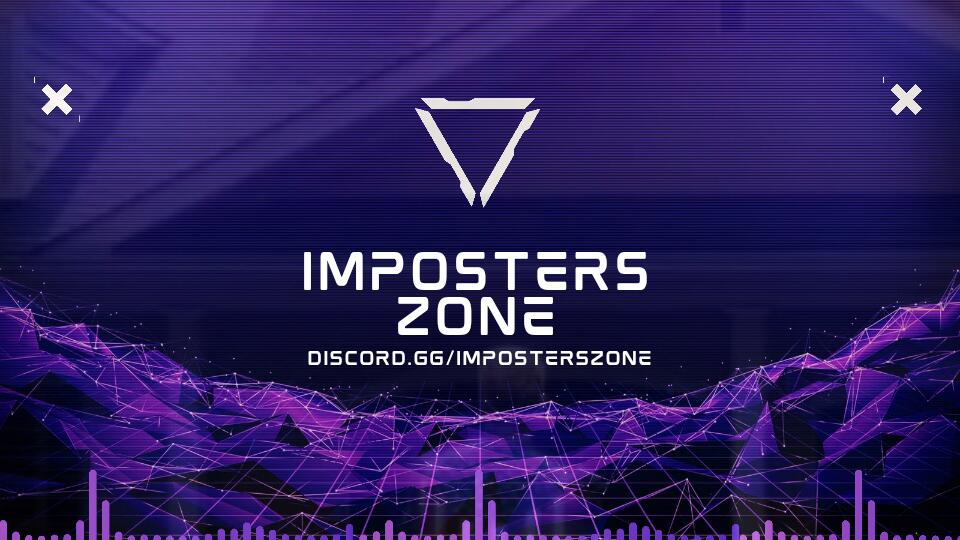 Discovery splash banner for IMPOSTERS ZONE Discord server