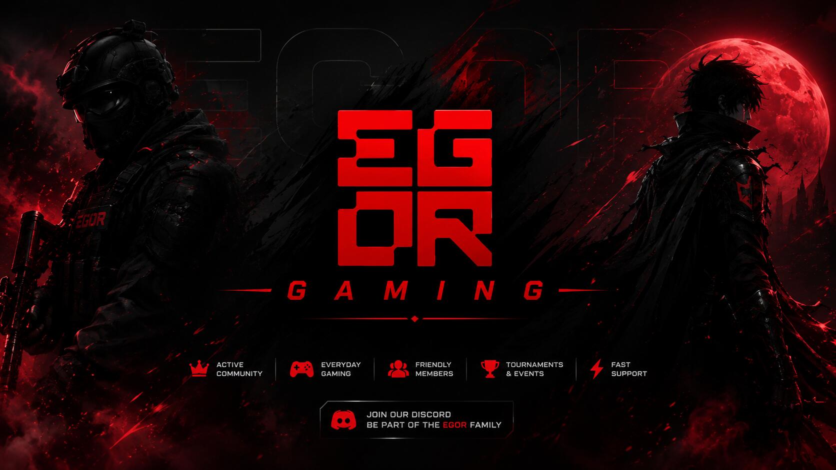 Discovery splash banner for EGOR GAMING Discord server