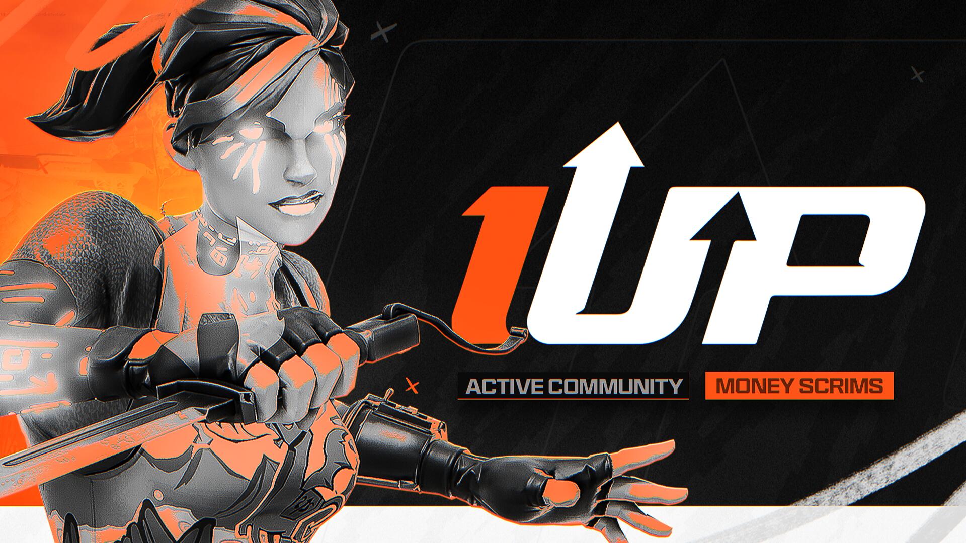 Discovery splash banner for 1UP FORTNITE Discord server