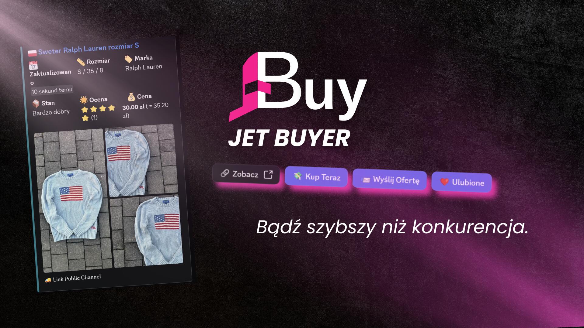 Discovery splash banner for JetBuy - Vinted Oaza Discord server