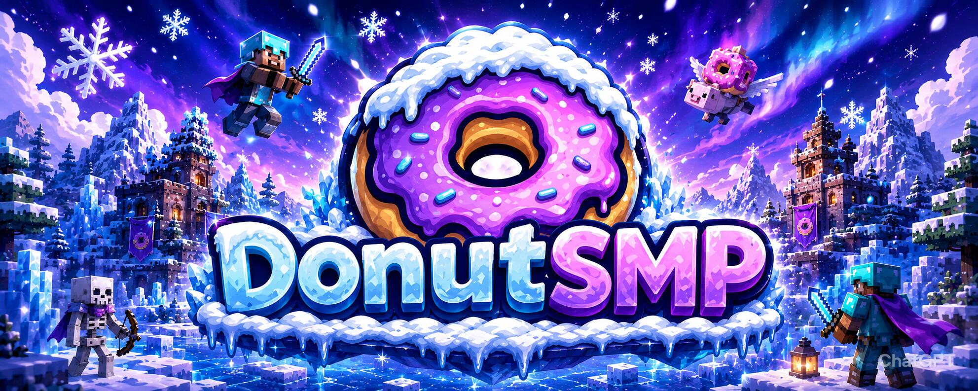 Discovery splash banner for DonutSMP│1 INV = 25M$ Discord server