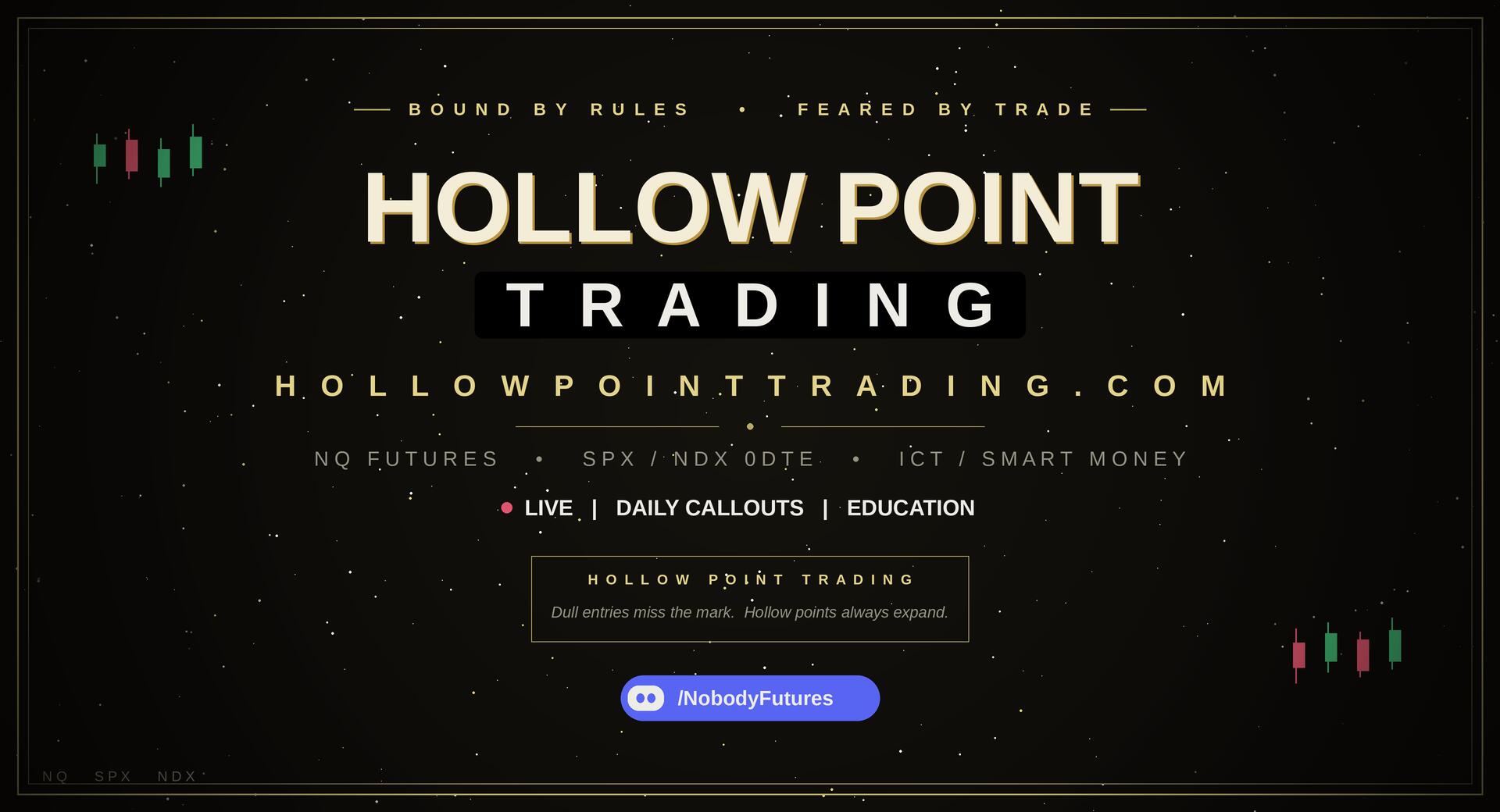 Discovery splash banner for Hollow Point Trading Discord server