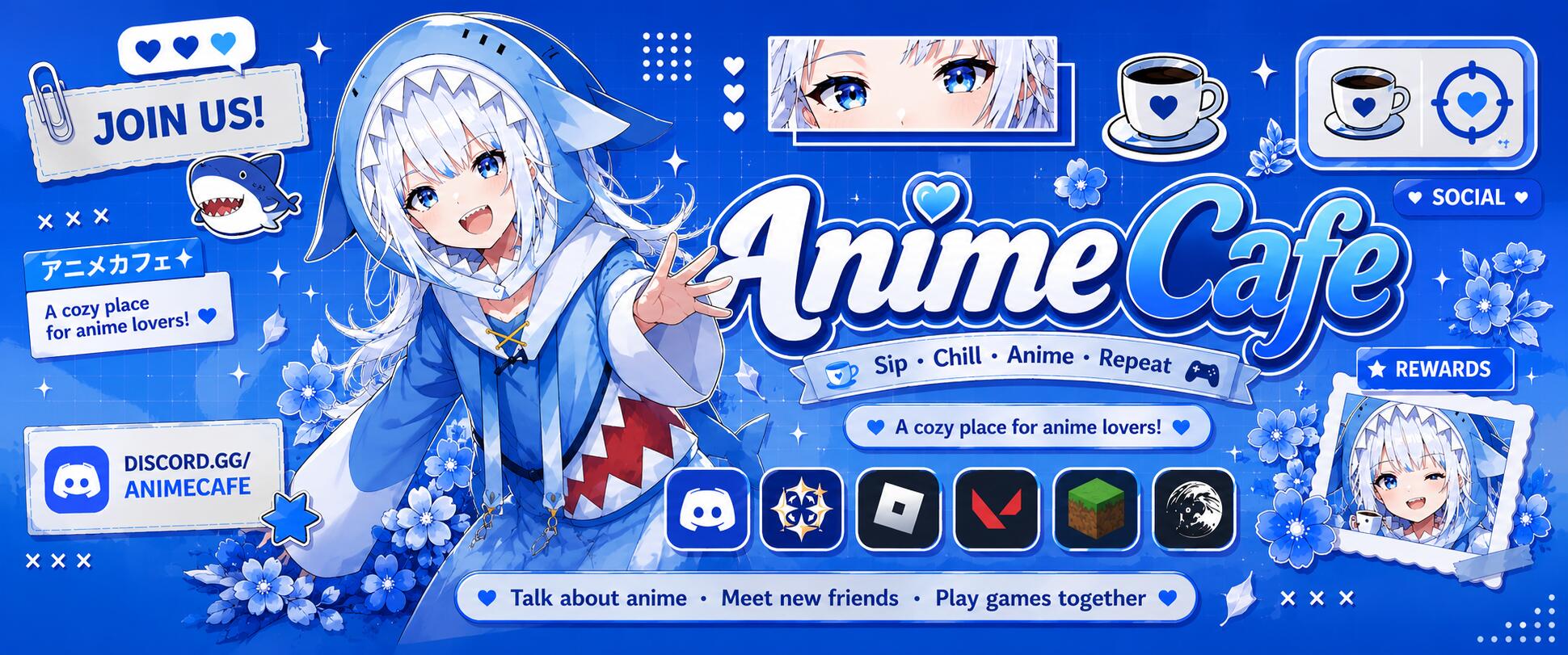 Discovery splash banner for Anime cafe - Kitsune Haven Discord server