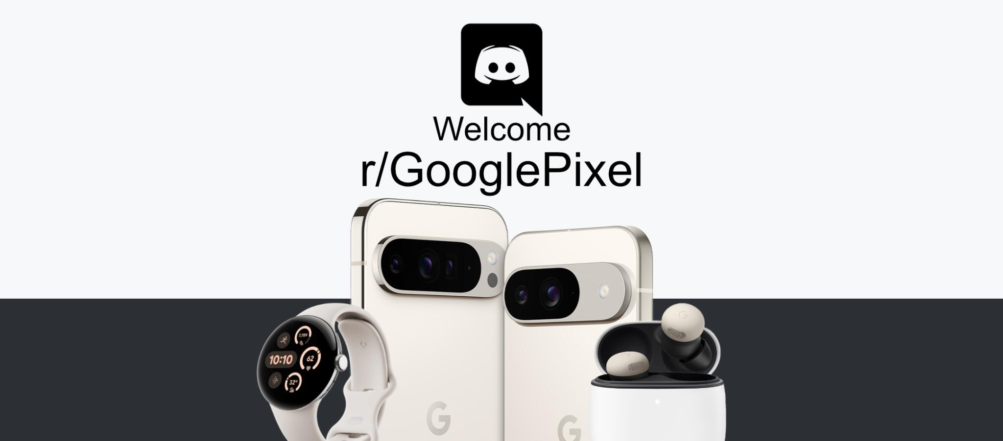 Discovery splash banner for r/GooglePixel Discord server