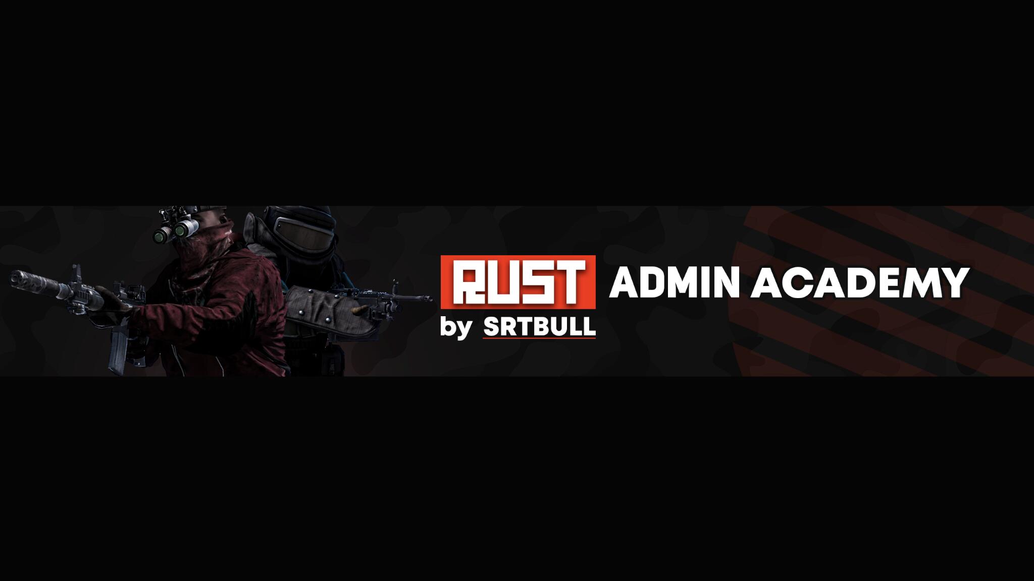 Discovery splash banner for Rust Admin Academy Discord server