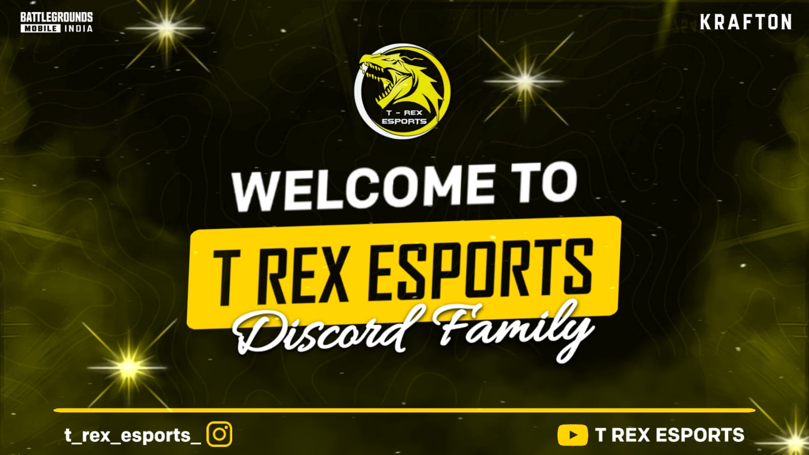 Discovery splash banner for T REX ESPORTS Discord server